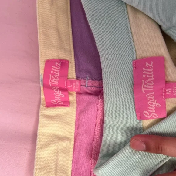 Sugar Thrillz Multicolor Pastel Colorblock  Jacket - Picture 5 of 5